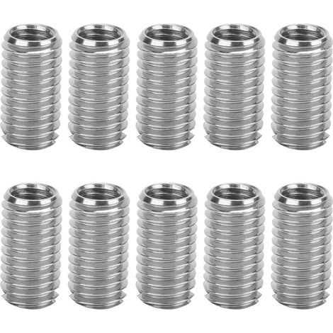 10 Pièces Inserts Filetés M6 Interne M8 Externe Lueur 15mm À Fente (1/4)