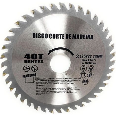 Disque à Bois De 125 Mm Pour Meuleuse 40 Dents Scie Circulaire (1/4)
