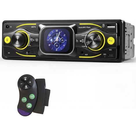 Autoradio 1 DIN avec écran Tactile, Radio 1 DIN avec FM, Bluetooth, USB/SD/AUX-in, Mains Libres, Prend en Charge l'éclairage 7 Couleurs et la Charge Rapide (1/5)