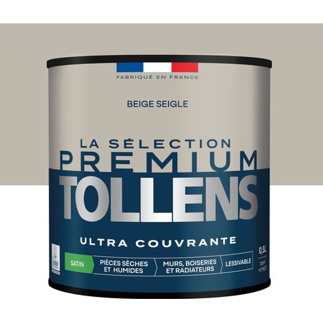 Tollens - Peinture intérieure couleurs - La Sélection Premium Satin - Ultra Couvrante - Beige Seigle 0,5 L - 6m²
