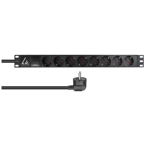 Unità di distribuzione dell'alimentazione Lanview PDU con 8 prese, formato 1U, colore nero. (1/3)