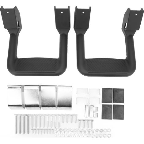 Ensemble de marchepieds latéraux de camion, en fonte d'aluminium enduit de poudre noire, tapis antidérapant robuste, ajustement universel de remplacement pour Chevy (1/5)