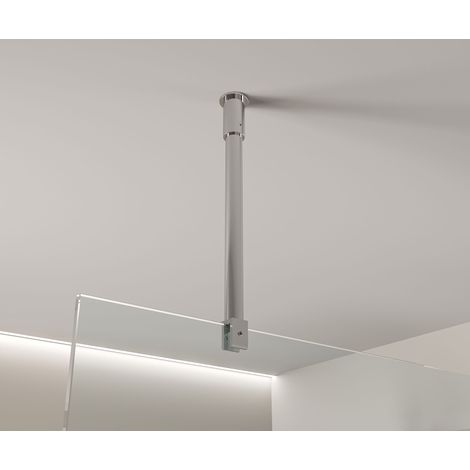 BERNSTEIN - Barre de fixation plafond pour paroi douche à l'italienne épaisseur 8 à 10 mm- Chrome (1/3)
