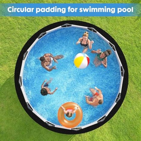 Tapis de piscine rond - Bache de sol pour piscine - Tapis de piscine - Tapis de sol pliable - Tapis de sol rond pour jacuzzi (diamètre 305 cm) (1/4)