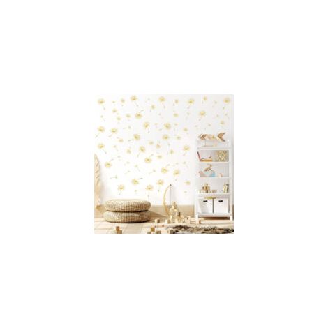 Löwenzahn-Wandtattoos, goldene Pflanzen-Wandaufkleber, Fensterdekoration für Wohnzimmer, Badezimmer, Kinderzimmer, Babyzimmer - Crezuo