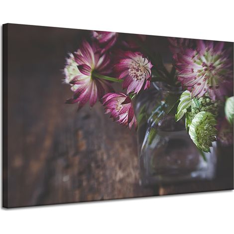 Stampa su tela Botanica Fiori in un vaso 120x80 Bouquet di fiori