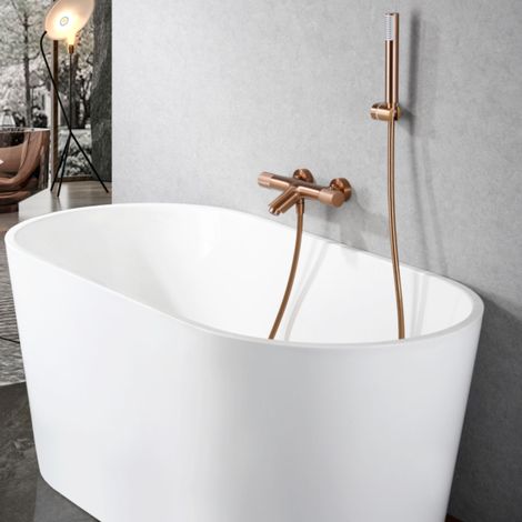 Imex -  Grifo Ducha y Bañera Termostatico Oro Rosa Serie Line