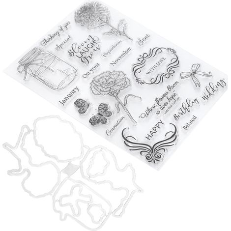 DIY Clear Stamp Transparent Wishing Bottle Flower Pattern DIY HandMade Decoration (1/5)