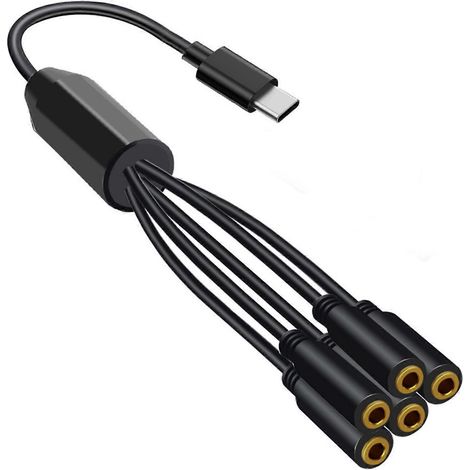 Adaptateur multiport USB-C vers prise femelle 3,5 mm, adaptateur USB-C vers prise jack 3,5 mm, pour connecter des écouteurs, des téléphones portables et des tablettes. (1/5)