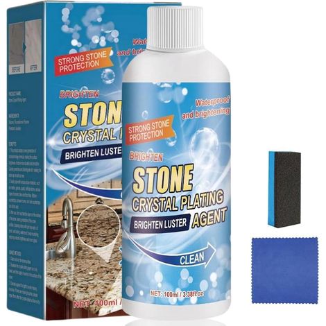 Nettoyant Détachant pour Pierre,Nettoyant pour Détachant pour Pierre,Marble Cleaner Stain Remover,Nettoyante et Polissage pour Marbre,pour Granit,Marbre,Carrelage,Plaques de Cuisson de Cuisine,100 ml (1/5)