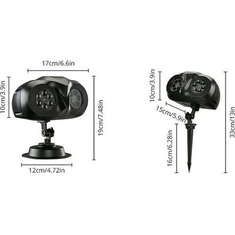 Proiettore di neve natalizio a LED per esterni, illuminazione decorativa, guscio nero, luce bianca, standard europeo (1/4)