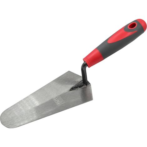 1 - Truelle De Jaugeage - Acier - Manche Soft Grip - Pour Mesure Et Application De Ciment - Poignée Antidérapante - Noir - 18x7cm