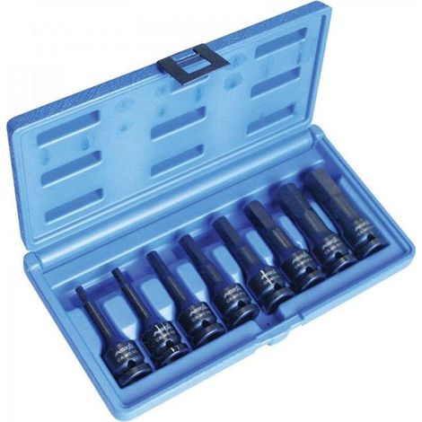 'Coffret de clés six pans creux Visseuse à percussion 1/2 SW 5 6 8 10 12 14 17 19 Visseuse à percussion Noix pour Allen de noix de force Noix de noix de noix Long Noix Douilles Noix Douilles Jeu de cl