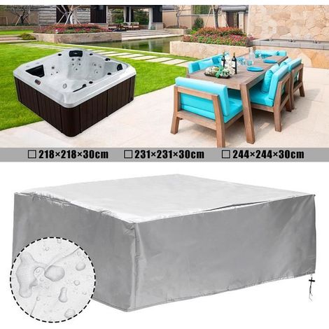 Couverture de spa NEÜFU - Argent et noir - 218x218x90cm (1/4)
