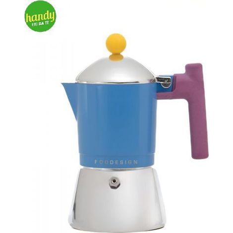 Caffettiera Foodesign Cocca 3 tazze induzione azzurra (1/3)
