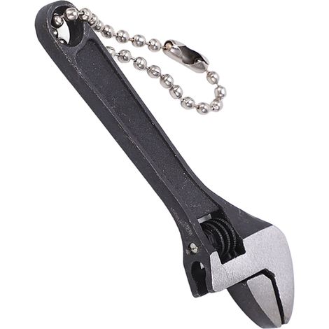 Schlüsselringschlüssel aus verzinktem Stahl, Mini-Verstellschlüssel, robust und tragbar, hochhartes Profiwerkzeug für Industrie und Haushalt, 6,35 cm, schwarz (1/5)