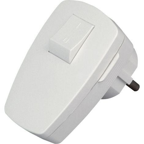 Fiche de sécurité coudée avec interrupteur 16A, blanc crème (1/2)