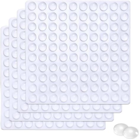 400 Pcs de Porte Adhésives en Silicone Transparent, 6×2mm Tampons Anti-Bruit et de Protection Adhésives pour Meubles, Tiroirs, Armoires et Portes, Tampons en Caoutchouc Souple. (1/5)