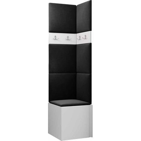 Meuble d'entrée Pinis XXI, Blanc, 186x42x46cm, Tissu, Stratifié, À poser, Murale