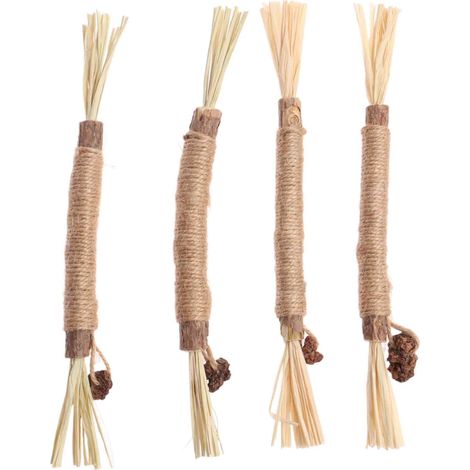 Bâtonnets à mâcher, jouets à mâcher à l'herbe à chat pour chatons d'intérieur, pour le nettoyage des dents et la réduction du stress. (1/5)