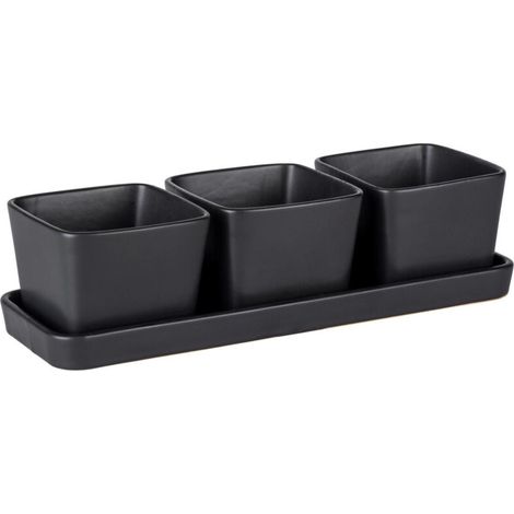 Set apéritif moderne noir en céramique (1/5)