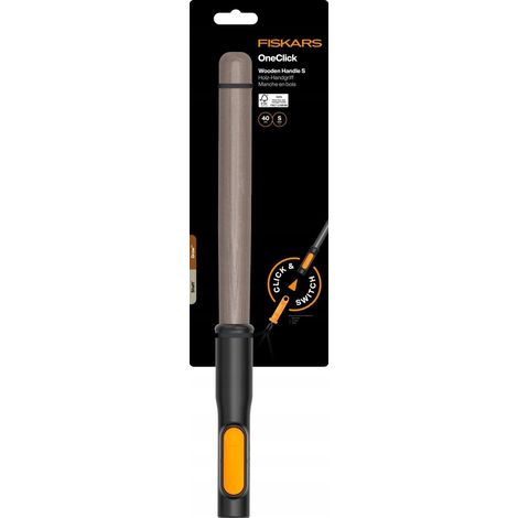 Attrezzo da giardino Fiskars oneclick short wooden handle finitura cerata cambio rapido