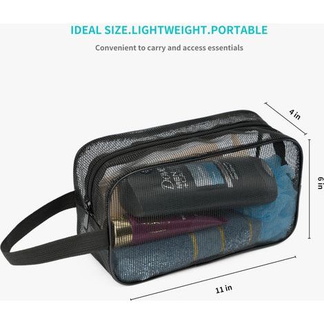 Mesh shower bag for bathrooms, gyms, camping and travel. (1/4)