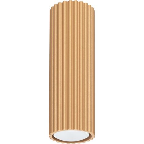 Spot Lampe plafond apparent aluminium GU10 Ø 6,5 cm en or rond Moderne