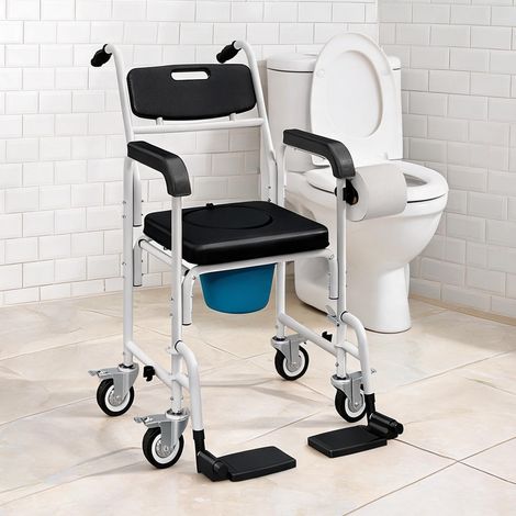 Chaise de douche 4 en 1 pliable en aluminium 97 x 53 x 97 cm (1/5)
