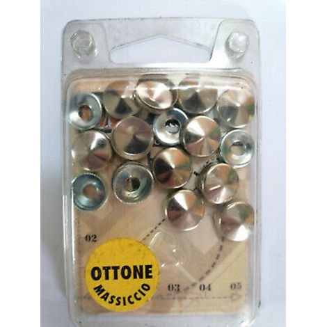 BORCHIE ø12 MM DFL COPRIVITI BOMBATE OTTONE NICHELATO 12 PEZZI