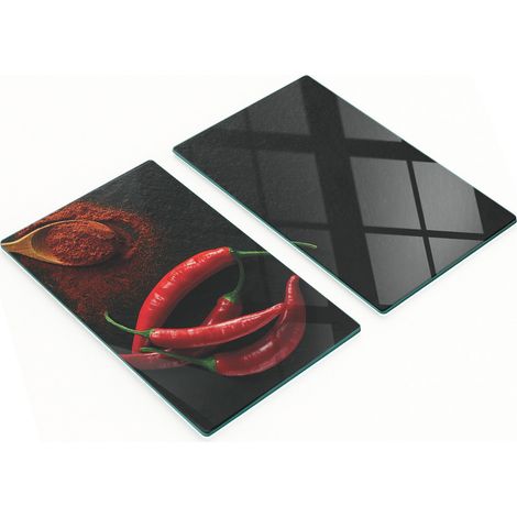 Tablas de cocina de vidrio templado con dibujos de chiles, 2x30x52 cm (1/5)