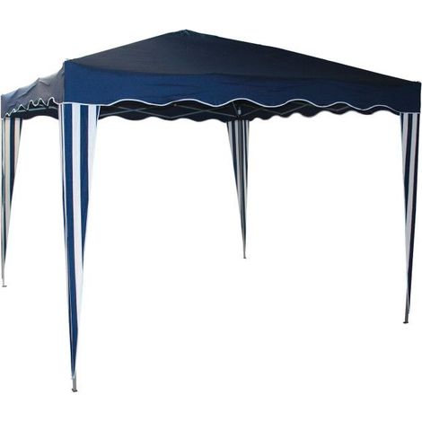 Tonnelle / Pavillon pliable en métal bleu 300 x 300 x 260 cm