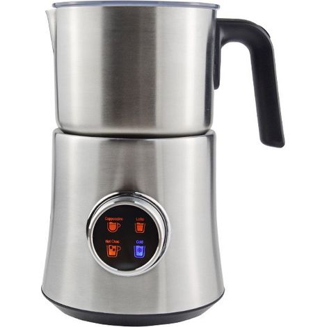 Montalatte elettrico, macchina per il caffè, latte caldo e freddo, 900 ml, acciaio inox, lavabile in lavastoviglie, adatto per cappuccino, latte, macchiato e cioccolata calda (1/4)