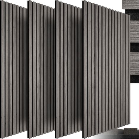 Lot de 4 panneaux acoustiques 60 x 120 2,1cm chêne gris clair