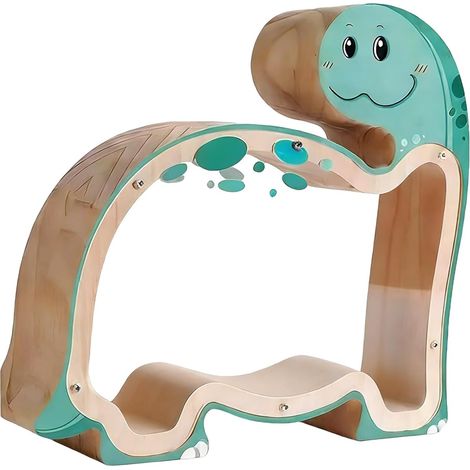 Boîte à monnaie en bois en forme de dinosaure mignon avec fenêtre transparente – 19 cm de haut, cadeau éducatif amusant pour les enfants