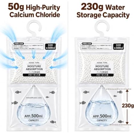 10 Absorbeur d'Humidité Placard Sac de Déshumidification 230g (1/5)