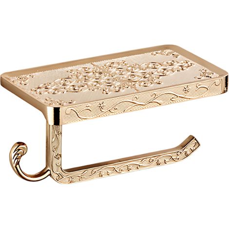 Porte-rouleau de papier toilette en aluminium, style rétro, noir, sans perforation (1/5)