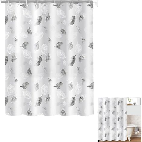 Rideau de douche PEVA imperméable anti-moisissure 180×200 cm, 12 crochets inclus (1/5)