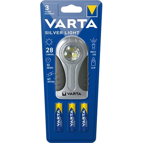 Varta 16647101421 Silver Light Torcia LED, 3 AAA (1/2)