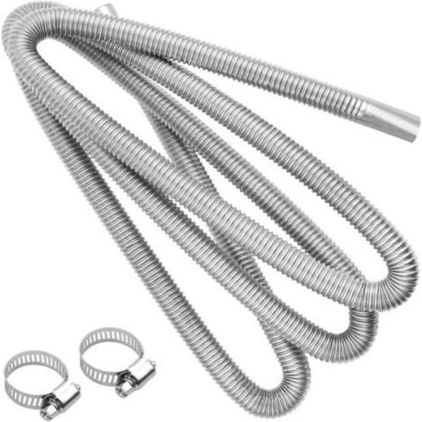 200 cm flexibler Abgasschlauch, Abgasschlauch für Autoheizungen, Diesel-Entlüftungsschlauch mit zwei Edelstahlklemmen (1/4)