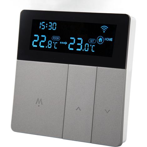 Panneau de commande gris, thermostat intelligent avec motif graffiti, contrôle à distance via application, radiateur électrique AC90V-240V 16A avec Wi-Fi (1/5)