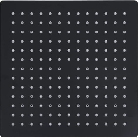 vidaXL Regendusche Edelstahl 25x25 cm Quadrat Schwarz
