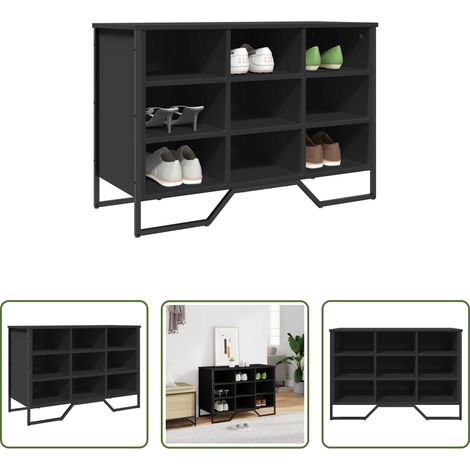 vidaXL Schuhablage -  Schuhregal Schwarz 90x38x61,5 cm Holzwerkstoff (1/5)