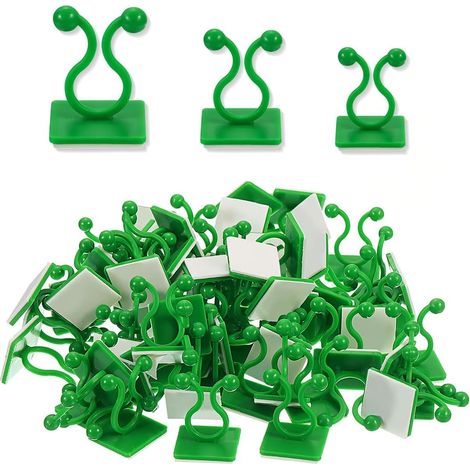 CCYKXA  90 Stück selbstklebende Pflanzenclips in 3 Größen, Wandbefestigungshaken für Kletterpflanzen, Stützclips für Kletterpflanzen, unsichtbare Wandclips für Gartenpflanzen und Gemüse