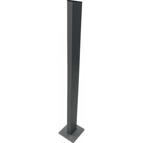 Potelet acier 100x50 Hauteur 1200 avec platine thermolaqué Gris ALU (1/2)