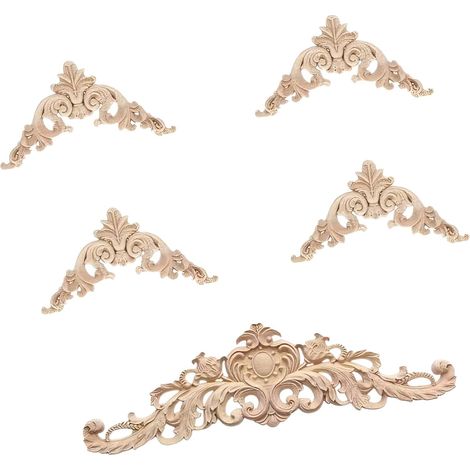 Incrustation décorative en bois sculpté pour porte de lit, armoire, - (1/5)