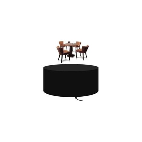 Funda redonda para muebles de jardín, fabricada en tejido Oxford 210D grueso y resistente, ideal para conjuntos de mesa y sillas de jardín, dimensiones: 128 x 71 cm -- TRIMEC - Crezuo
