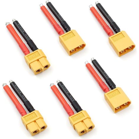Lot de 3 paires de connecteurs XT60 femelles et mâles avec fil de silicone 12AWG pour batterie câble drone (1/4)