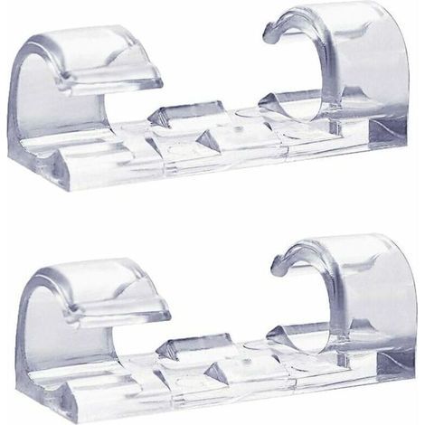 Lot de 60 clips de câble transparents, support de câble auto-adhésif solide, pinces d'organisateur de gestion de cordon en plastique durables pour la maison et le bureau (transparent) (1/4)