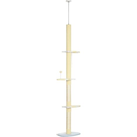 260cm Adjustable Cat Tree with Anti-Tipping Kit and Toy Ball for Safe Indoor Climbing Fun (1/5)
